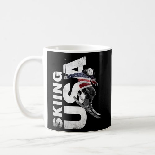 Skiing Usa Support The Team Usa Flag Ski Coffee Mug