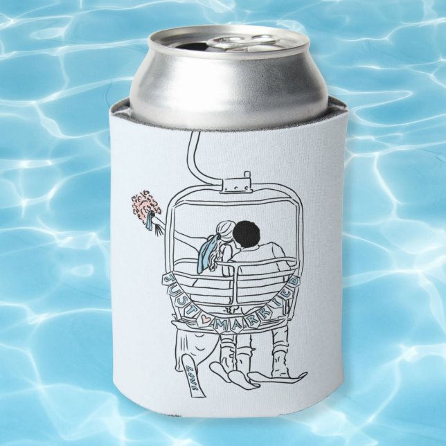 skiing wedding favor can cooler (Creator Uploaded)