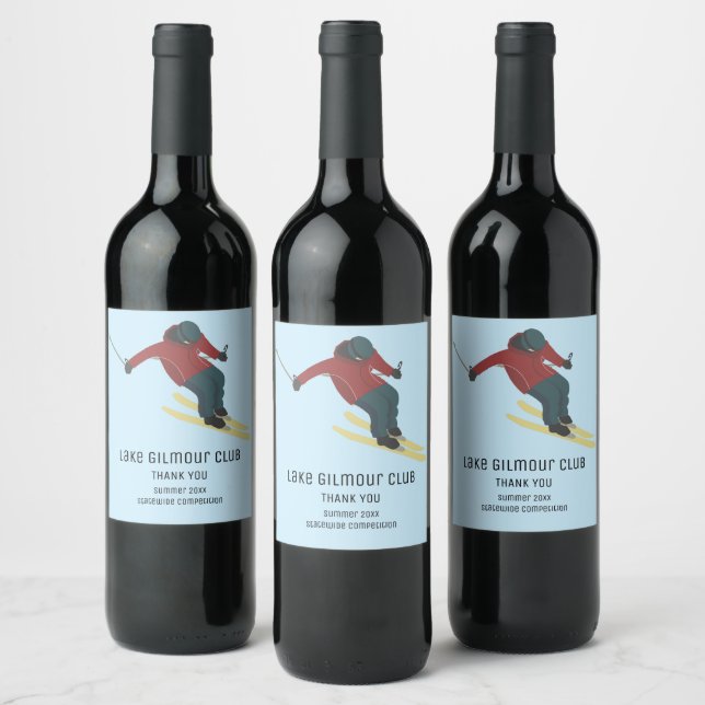 Skiing Wine Label (Bottles)