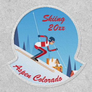 Skiing Winter Funny Ski Cartoon Personalized Patch