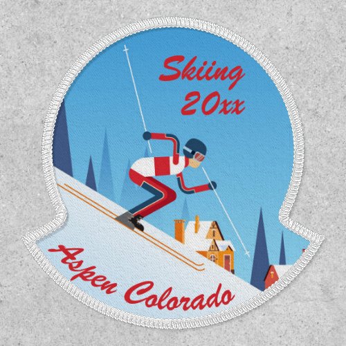 Skiing Winter Funny Ski Cartoon Personalized Patch