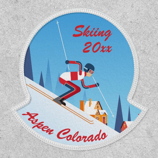 Skiing Winter Funny Ski Cartoon Personalized Patch (Front)