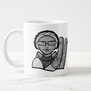Skiing winter giant coffee mug