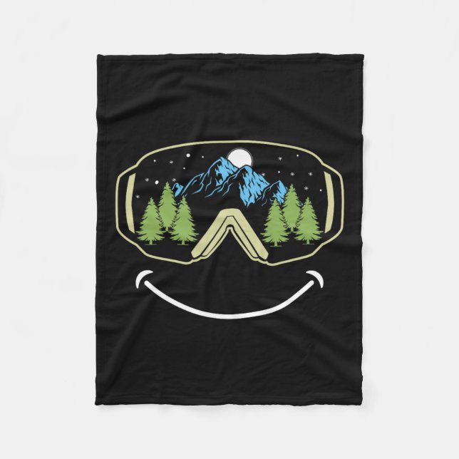 Skiing Winter Sports Ski Snowboard Goggles Snow Mo Fleece Blanket (Front)