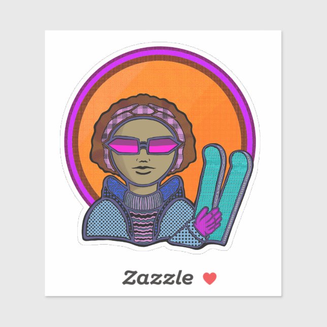 Skiing winter sticker (Sheet)