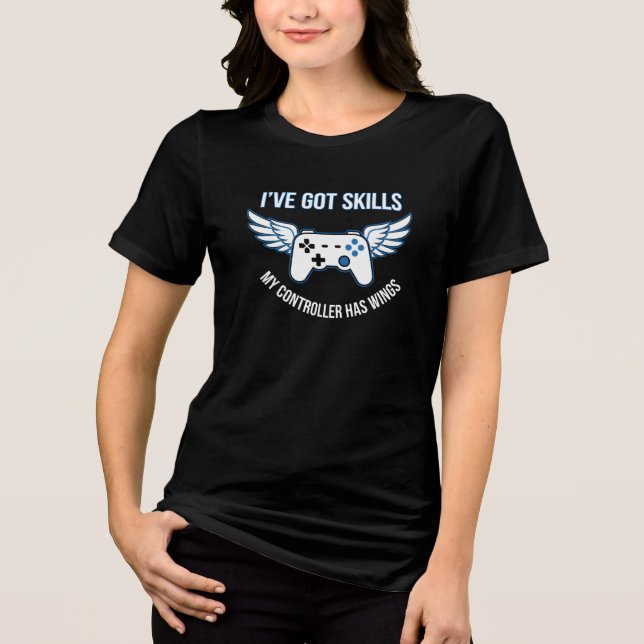 Skilled Controller with Wings Graphic Tri-Blend Shirt (Front)