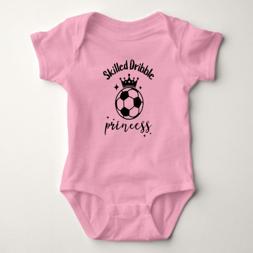 Skilled Dribble Princess Soccer Baby Girl Cute Baby Bodysuit