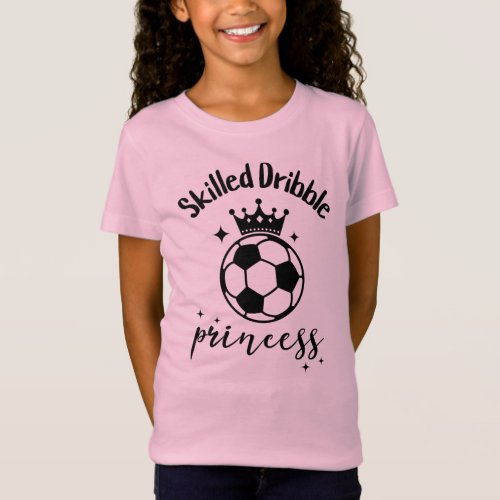 Skilled Dribble Princess Soccer Girl Cute  T_Shirt