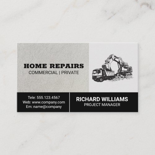 Skilled Worker  Commercial Construction Vehicle  Business Card