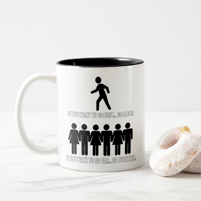 SKILLHAUSE - FAST or FAR Two-Tone Coffee Mug (With Donut)