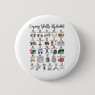 Skills Alphabet Mental Health Awareness Counselor Button