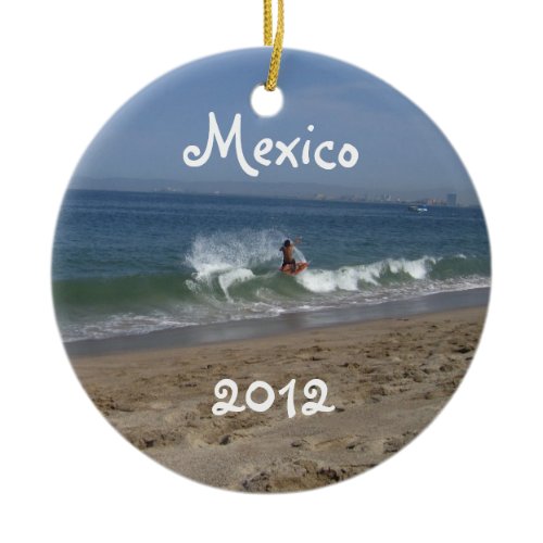 Skimboarder Success; Mexico Souvenir Ceramic Ornament