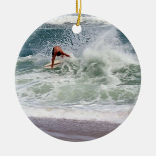Skimboarding by Shirley Taylor Ceramic Ornament