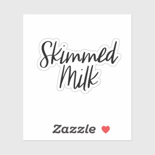 Skimmed Milk Storage Sticker