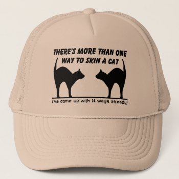 Skin A Cat Funny Hat Humor by FunnyBusiness at Zazzle