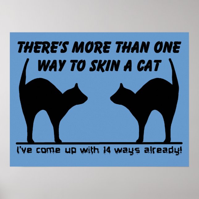 Skin A Cat Funny Poster Print Sign Humor (Front)