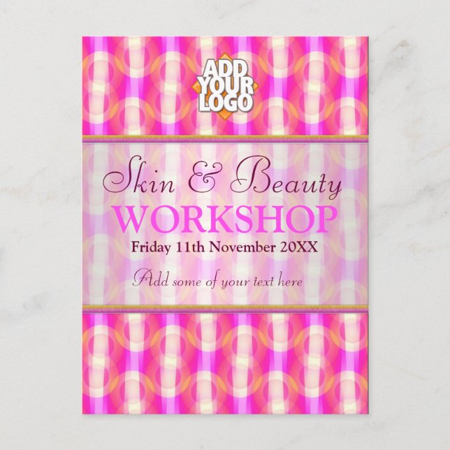 Skin & Beauty Business Workshop Invitations (Front)