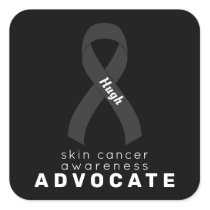 Skin Cancer Advocate Black Square Sticker