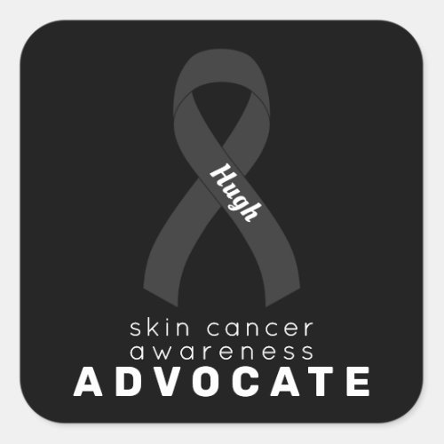 Skin Cancer Advocate Black Square Sticker