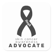 Skin Cancer Advocate White Square Sticker