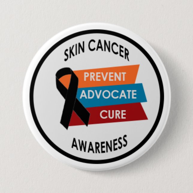 Skin Cancer Awareness 3" Large Badge Button (Front)