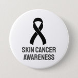 Skin Cancer Awareness Black Ribbon Button