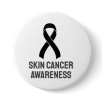 Skin Cancer Awareness Black Ribbon Button