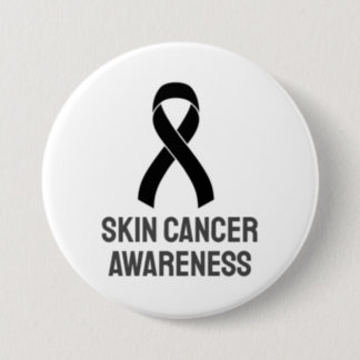 Skin Cancer Awareness Black Ribbon Button