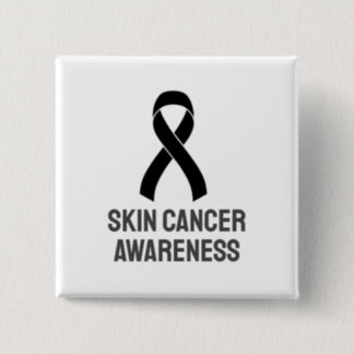 Skin Cancer Awareness Black Ribbon Button