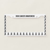 Skin Cancer Awareness Black Ribbon License Plate Frame