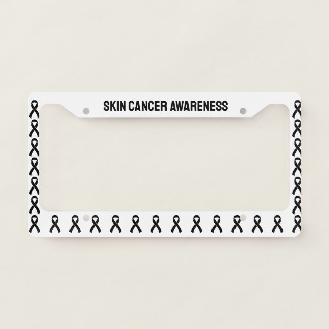 Skin Cancer Awareness Black Ribbon License Plate Frame (Front)