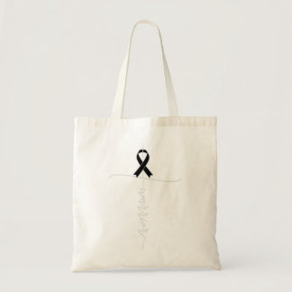 Skin Cancer Awareness Warrior Black Ribbon Gift  Tote Bag