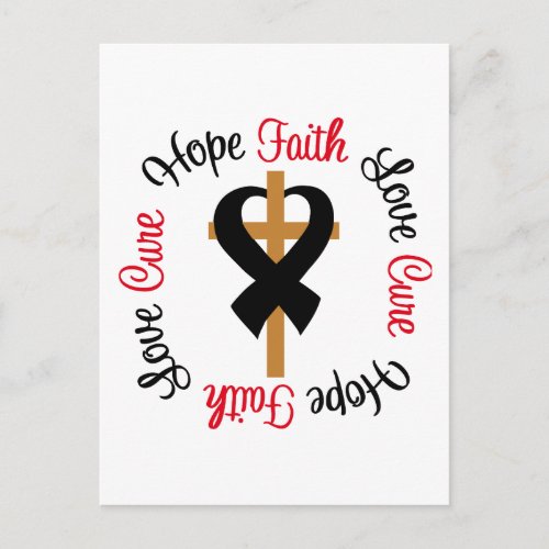 Skin Cancer Faith Hope Love Cross Postcard