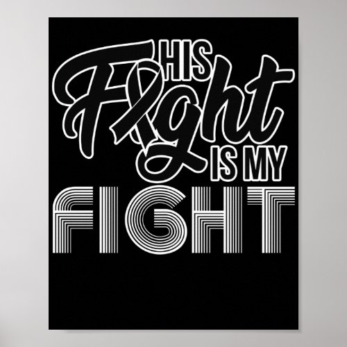 Skin Cancer His Fight Is My Fight Melanoma Poster