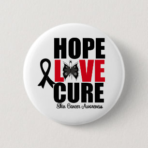 Skin Cancer Hope Love Cure Button