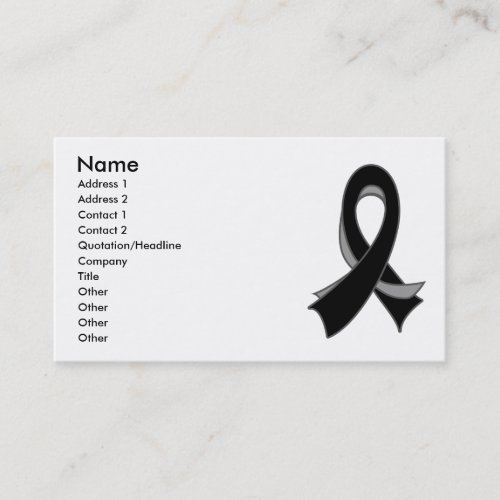 Skin Cancer Melanoma Stylish Ribbon Business Card