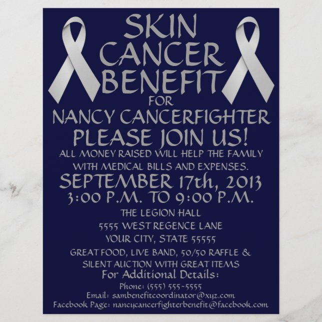 Skin Cancer Ribbon Benefit Flyer (Front)