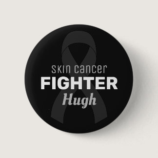 Skin Cancer Ribbon Black Button