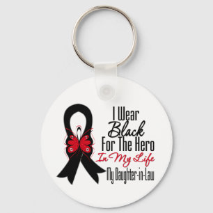 Skin Cancer Ribbon Hero My Daughter-in-Law Keychain