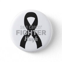 Skin Cancer Ribbon White Button
