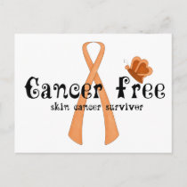 Skin Cancer Survivor D8 :: Cancer Free Butterfly Postcard