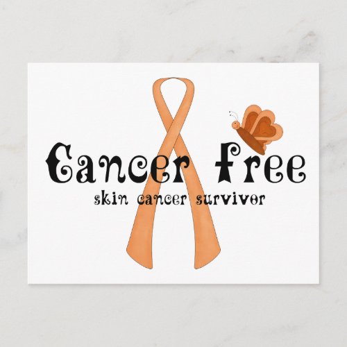 Skin Cancer Survivor D8  Cancer Free Butterfly Postcard