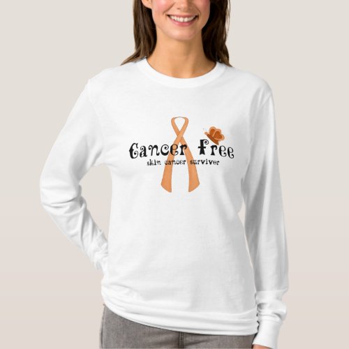 Skin Cancer Survivor D8  Cancer Free Butterfly T_Shirt