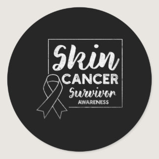 Skin Cancer Survivor Products Melanoma Awareness D Classic Round Sticker