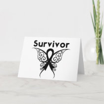 Skin Cancer Survivor Tribal Butterfly Card