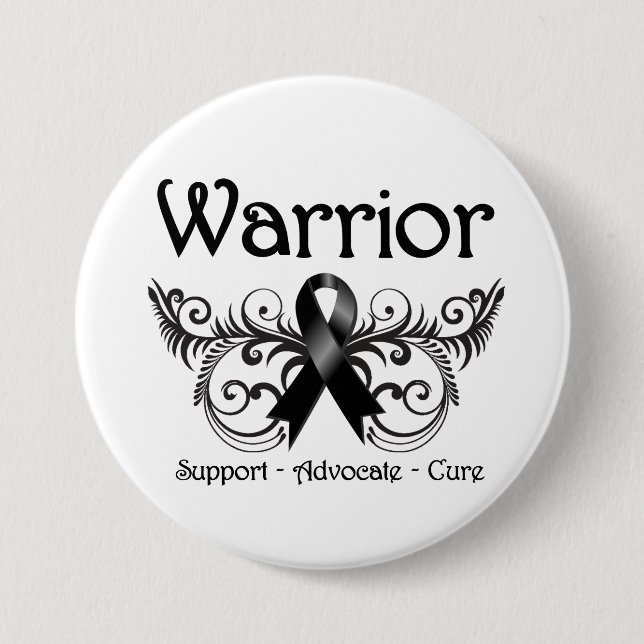 Skin Cancer Warrior Scroll Pinback Button (Front)