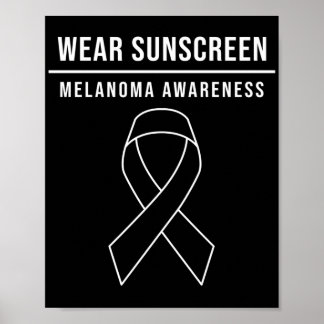 Skin Cancer Wear Sunscreen Melanoma Awareness Poster