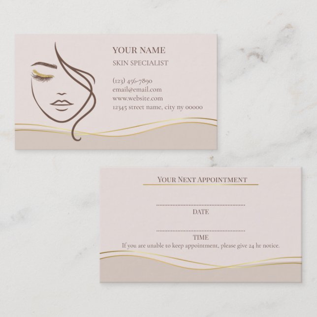 Skin care & Beauty Appointment Card (Front/Back)