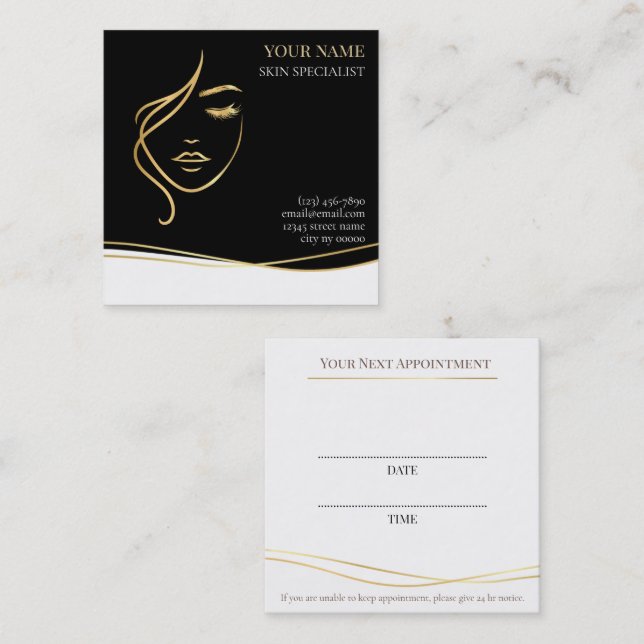 Skin care & Beauty Appointment Card (Front/Back)