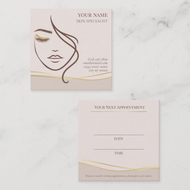 Skin care & Beauty Appointment Card (Front/Back)